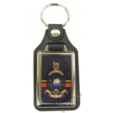 Royal Marines Leather Medallion Keyring